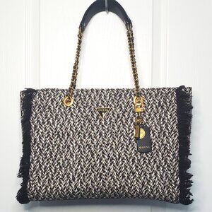 Guess Cessily Tweed Tote in Brown